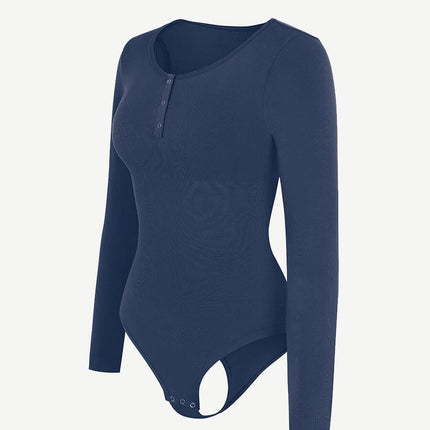 Wholesale Seamless Outer Long Sleeve Thong Bodysuit