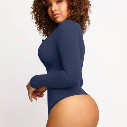 Wholesale Seamless Outer Long Sleeve Thong Bodysuit