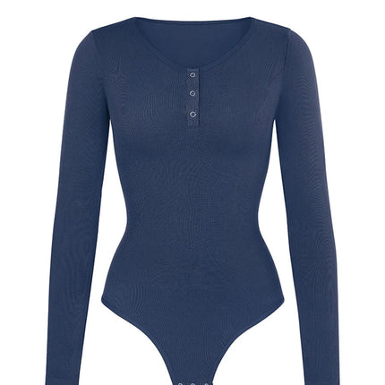 Wholesale Seamless Outer Long Sleeve Thong Bodysuit