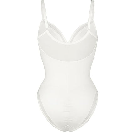 Wholesale Sexy Deep V-Neck Mesh Sheer Bodysuit