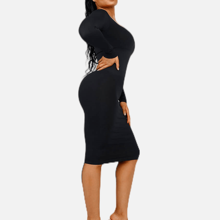 Wholesale Seamless Square Neck Long Sleeve Dress