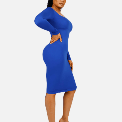 Wholesale Seamless Square Neck Long Sleeve Dress