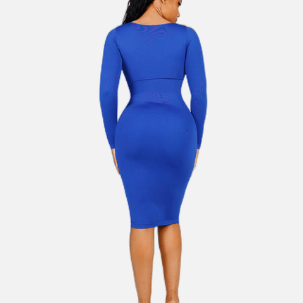 Wholesale Seamless Square Neck Long Sleeve Dress