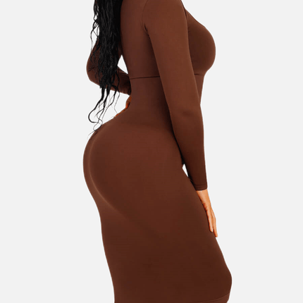 Wholesale Seamless Square Neck Long Sleeve Dress