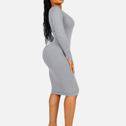 Wholesale Seamless Square Neck Long Sleeve Dress