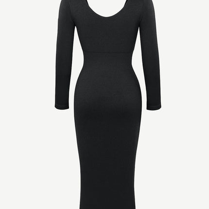 Wholesale Seamless V Neck Long Sleeve Waist Trimming Shaper Dress