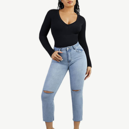 Wholesale Seamless Long Sleeve Outerwear Bodysuit