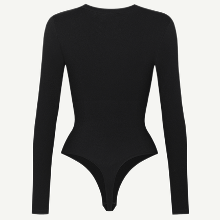 Wholesale Long Sleeved V-neck Waist Shaping Tummy Control Seamless Bodysuit