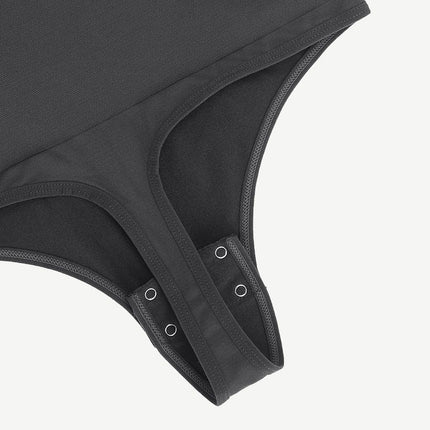 Wholesale Seamless Square Neck Long Sleeve 360Â° Waist Control Thong Bodysuit