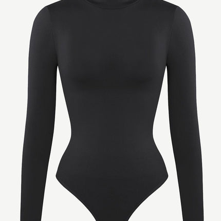 Wholesale Seamless Eco-friendly Turtle Neck Long Sleeve Thong Bodysuit