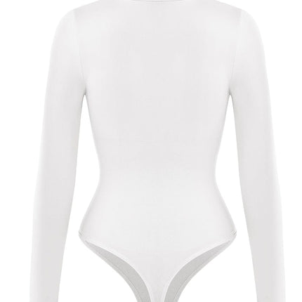 Wholesale Seamless Eco-friendly Turtle Neck Long Sleeve Thong Bodysuit