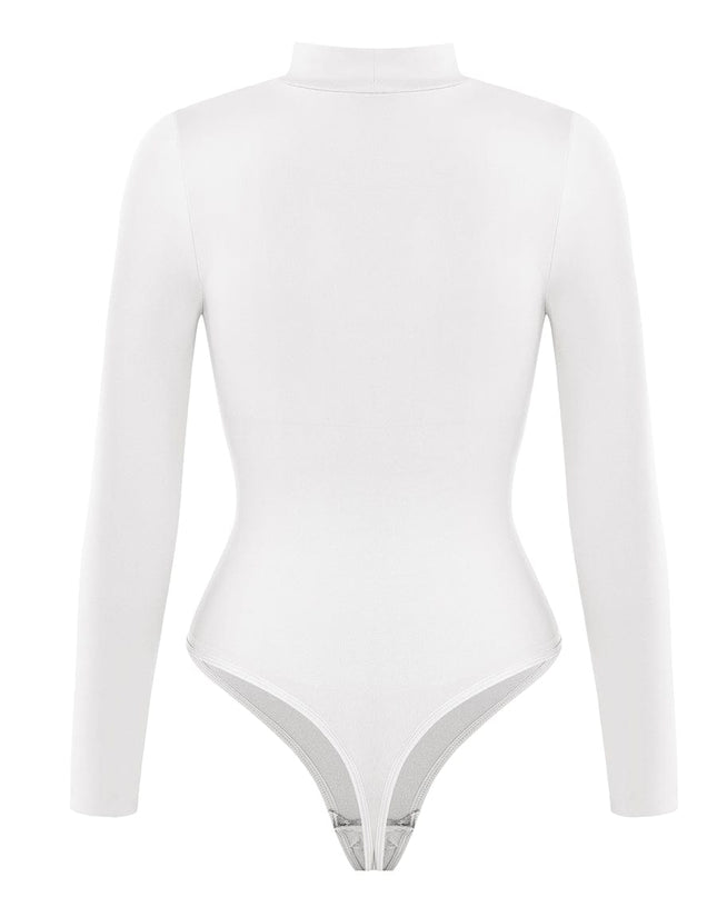 Wholesale Seamless Eco-friendly Turtle Neck Long Sleeve Thong Bodysuit