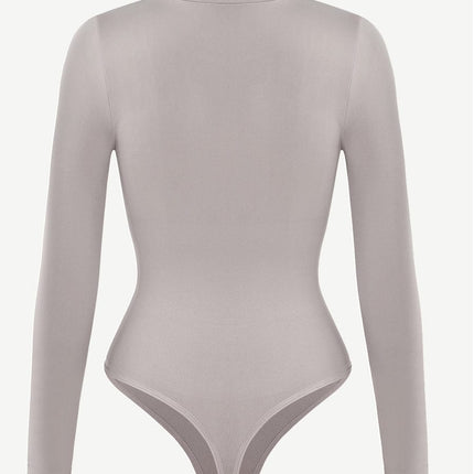 Wholesale Seamless Eco-friendly Turtle Neck Long Sleeve Thong Bodysuit