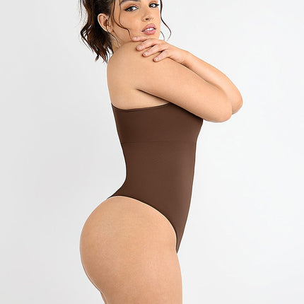Wholesale One-shoulder Cut Out Waist and Abdomen Compression Shapewear Bodysuit