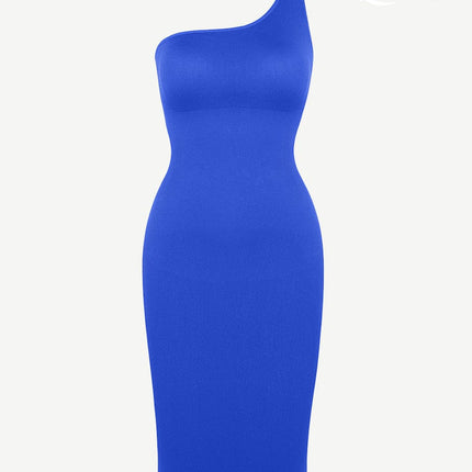 Wholesale ??Seamless Eco-friendly One-shoulder Slanted Neck Waist Trimming Shaper Dress