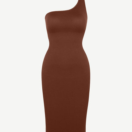 Wholesale ??Seamless Eco-friendly One-shoulder Slanted Neck Waist Trimming Shaper Dress
