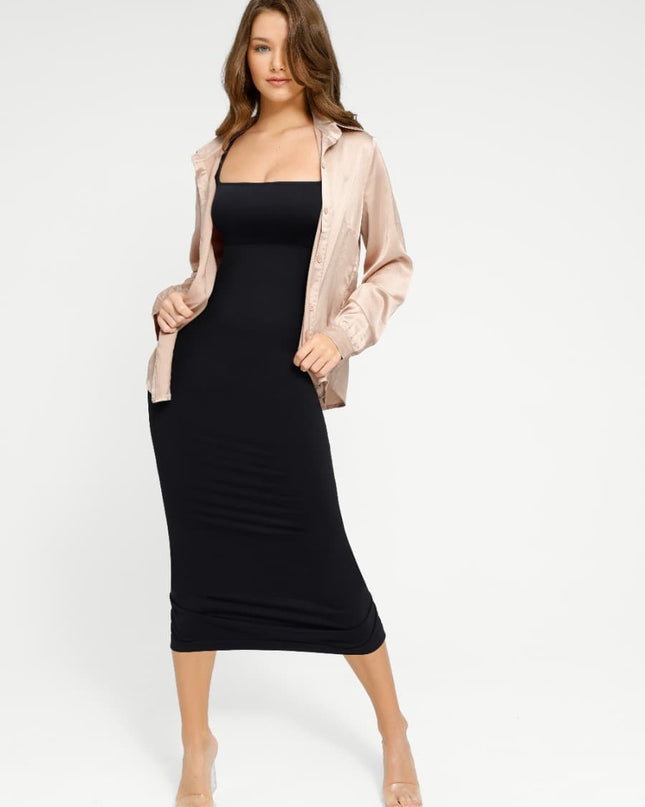 Wholesale🌿 Eco-friendly Seamless 360° Waist Control Spaghetti Strap Suspender Long Skirt