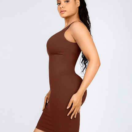 Wholesale ??Seamless Eco-friendly One-shoulder Slanted Neck Waist Trimming Shaper Dress