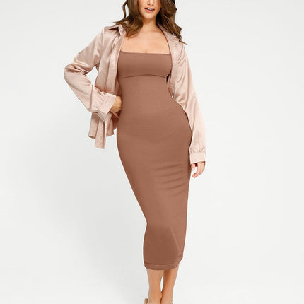 Wholesale?? Eco-friendly Seamless 360Â° Waist Control Spaghetti Strap Suspender Long Skirt