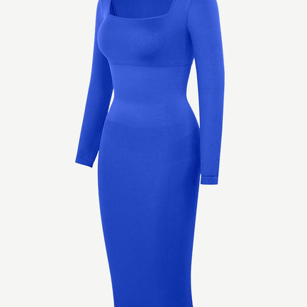 Wholesale ?? Eco-friendly Seamless Square Neck Long Sleeve Shaper Dress