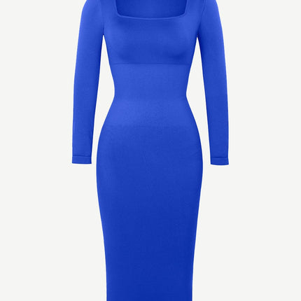 Wholesale ?? Eco-friendly Seamless Square Neck Long Sleeve Shaper Dress