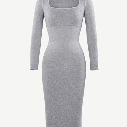 Wholesale ?? Eco-friendly Seamless Square Neck Long Sleeve Shaper Dress
