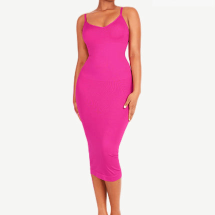 Wholesale ??Eco-friendly Spaghetti Strap V-neck Snatched Seamless Shaper Dress