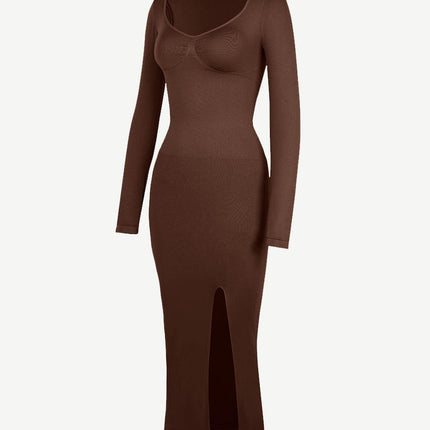 Wholesale?? Eco-friendly Seamless Bust Support Tummy Control High Side Slit Shaping Dress