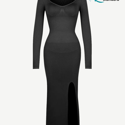 Wholesale?? Eco-friendly Seamless Bust Support Tummy Control High Side Slit Shaping Dress