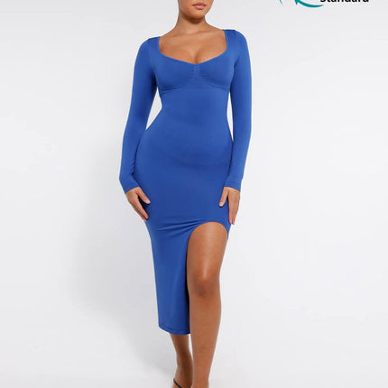 Wholesale?? Eco-friendly Seamless Bust Support Tummy Control High Side Slit Shaping Dress