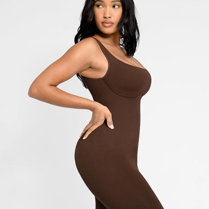 Wholesale Seamless Square Neck U-Back Flared Jumpsuit