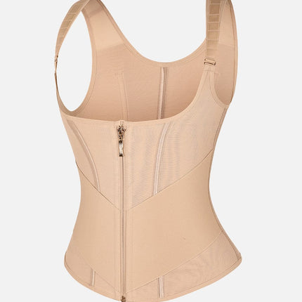 Wholesale 7 Steel Bones Mesh Chest Support Waist Cincher Tank Top with Adjustable Strap.