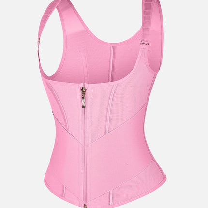 Wholesale 7 Steel Bones Mesh Chest Support Waist Cincher Tank Top with Adjustable Strap.