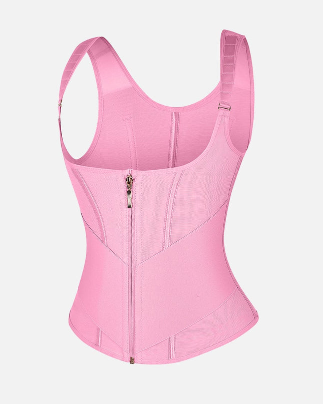 Wholesale 7 Steel Bones Mesh Chest Support Waist Cincher Tank Top with Adjustable Strap.