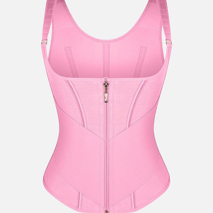 Wholesale 7 Steel Bones Mesh Chest Support Waist Cincher Tank Top with Adjustable Strap.