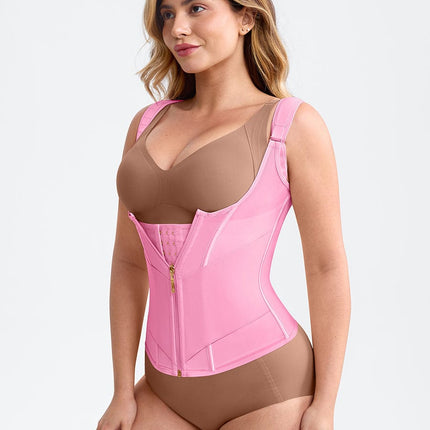 Wholesale 7 Steel Bones Mesh Chest Support Waist Cincher Tank Top with Adjustable Strap.