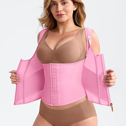Wholesale 7 Steel Bones Mesh Chest Support Waist Cincher Tank Top with Adjustable Strap.