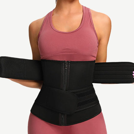 Wholesale Athletic Waist Trainer Black Big Size Neoprene With Sticker Tummy Control