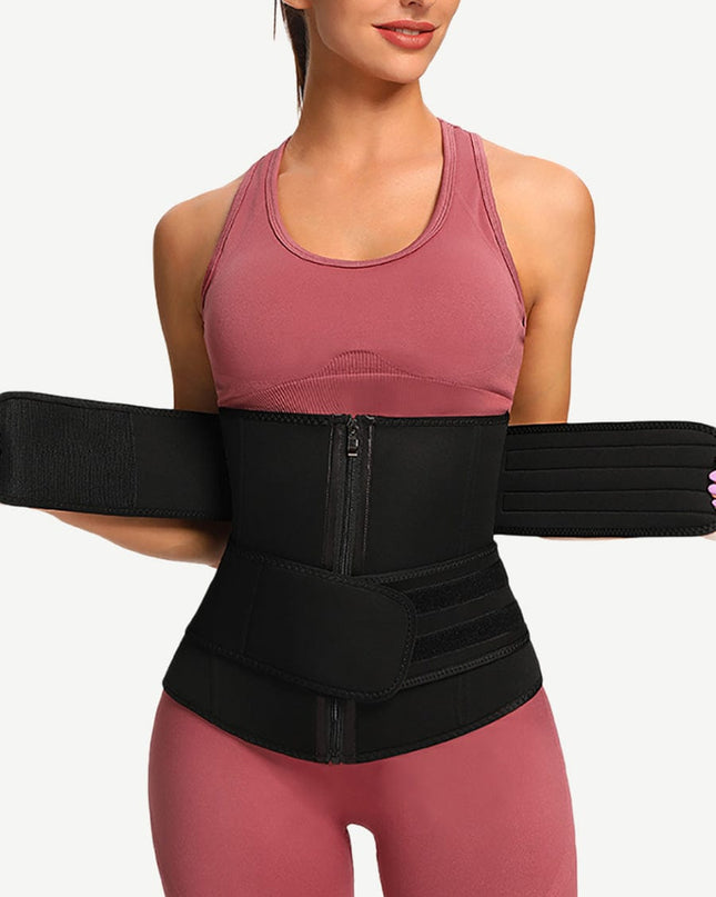 Wholesale Athletic Waist Trainer Black Big Size Neoprene With Sticker Tummy Control