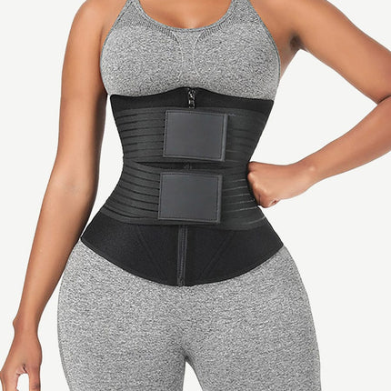 Wholesale Neoprene  Fat Burning Breathable Long Waist Trainer Double Elastic Waistbands Waist Trainer
