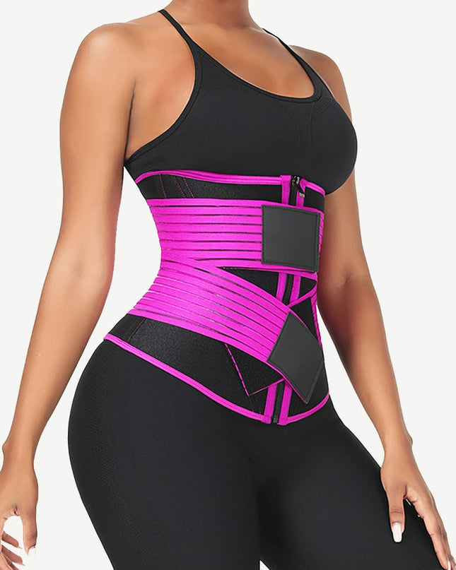 Wholesale Neoprene  Fat Burning Breathable Long Waist Trainer Double Elastic Waistbands Waist Trainer