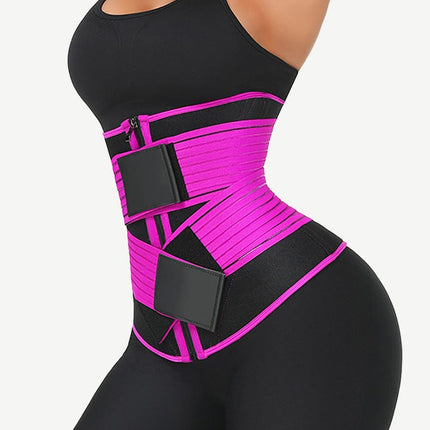 Wholesale Neoprene  Fat Burning Breathable Long Waist Trainer Double Elastic Waistbands Waist Trainer
