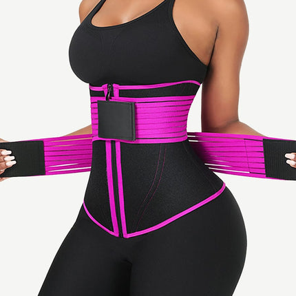 Wholesale Neoprene  Fat Burning Breathable Long Waist Trainer Double Elastic Waistbands Waist Trainer