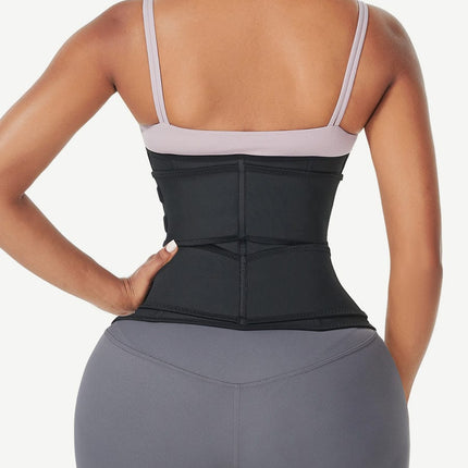 Wholesale Black Under Bust Latex Waist Trainer Double Belt Waist Control