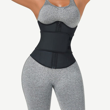 Wholesale Black Bust Support Latex Waist Trainer With Belt Firm Control