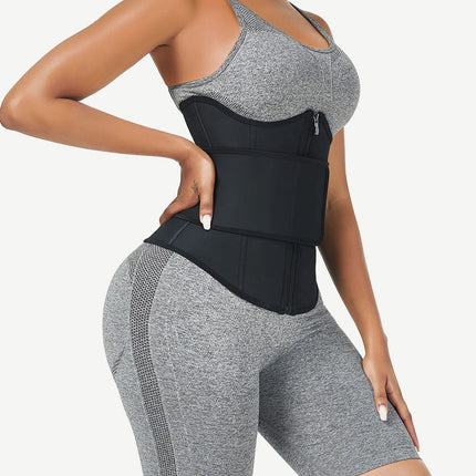 Wholesale Black Bust Support Latex Waist Trainer With Belt Firm Control