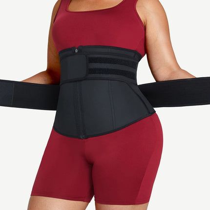 Wholesale Compression Black Big Size Latex Waist Slimmer With Sticker Fat Burner Wholesale Waist Cincher