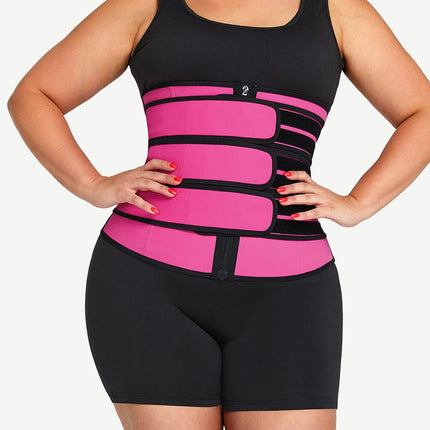 Wholesale Tummy Waist Trainer 7 Steel Bones Latex Zipper Control Midsection