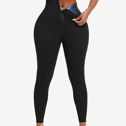 Wholesale Dark Blue Neoprene Butt Lifting Leggings Wide Waistband Lose Weight