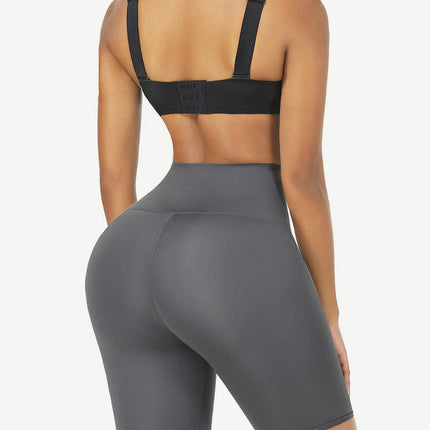 Wholesale Black High Waist 2-In-1 Waist Trainer Shorts Mid-Thigh Ultra Cheap